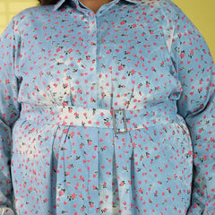 FLORA DENIM COTTON DRESS