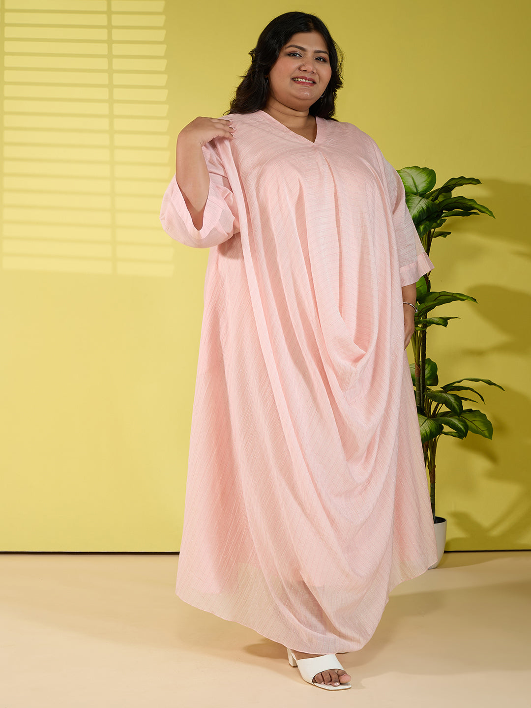 AMARA FRONT COWL DRESS