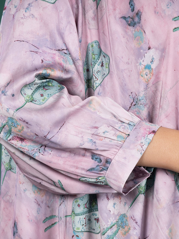 LILAC SATIN DRESS