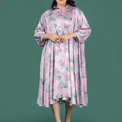LILAC SATIN DRESS