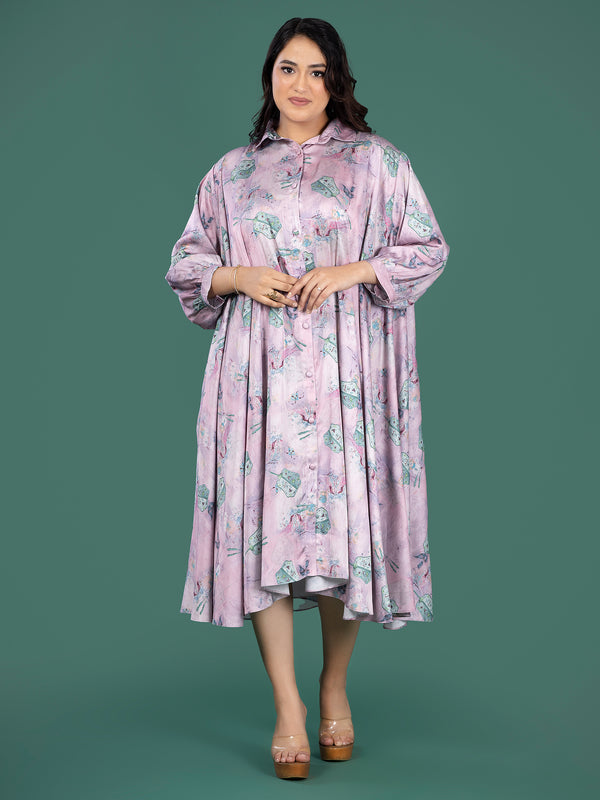 LILAC SATIN DRESS