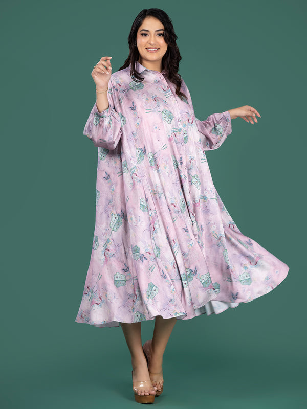 LILAC SATIN DRESS