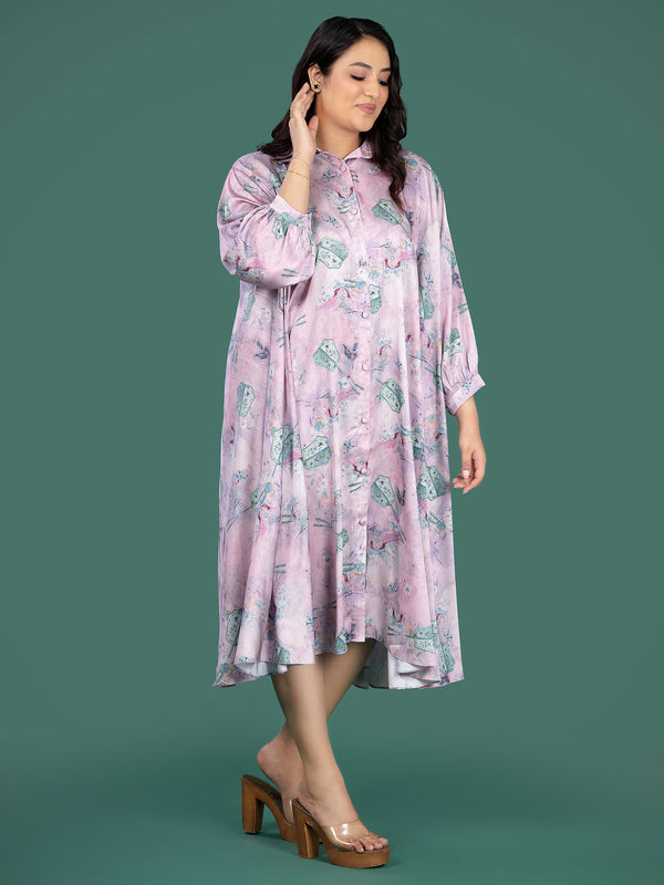 LILAC SATIN DRESS