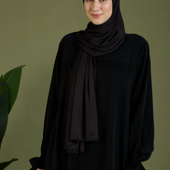 BLACK RIBBED HIJAB
