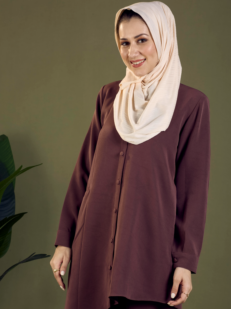 LIGHT NUDE RIBBED HIJAB