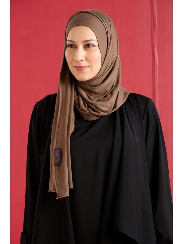 Instant Jersey Hijab - Brown