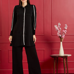 RAYA STRIPE CORD SET - JET BLACK