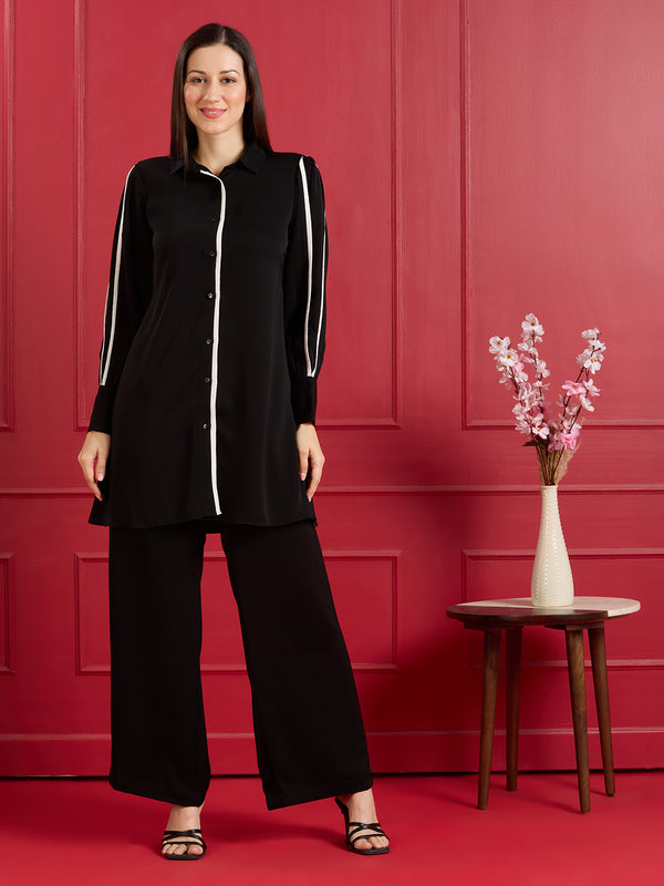 RAYA STRIPE CORD SET - JET BLACK