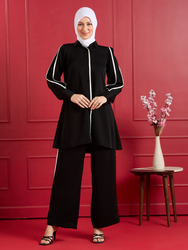RAYA STRIPE CORD SET - JET BLACK