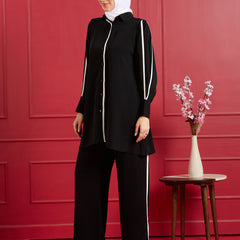 RAYA STRIPE CORD SET - JET BLACK