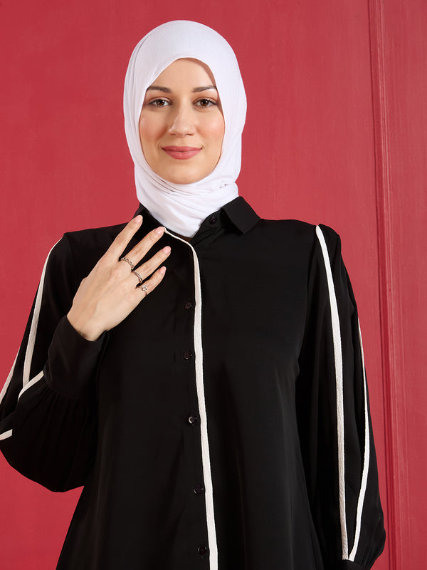 RAYA STRIPE CORD SET - JET BLACK